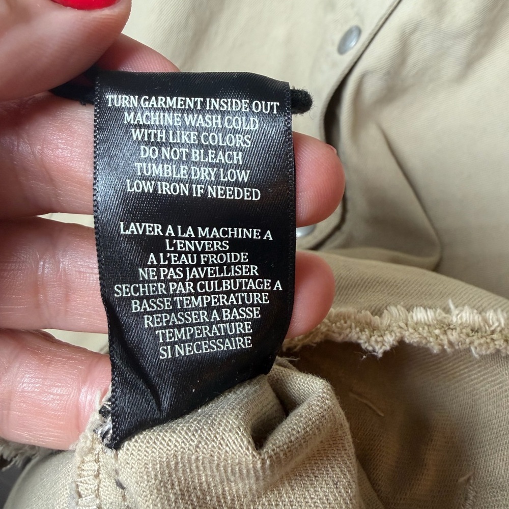 BLANKNYC Beige Cropped Raw Hem Jacket NWOT Snap Front Overshirt Size S - Picture 7 of 10
